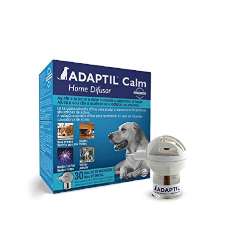 ADAPTIL Calm - Antiestrés para perros - Solo en casa, Miedos, Ruidos fuertes, Adopción - Difusor + Recambio 48ml
