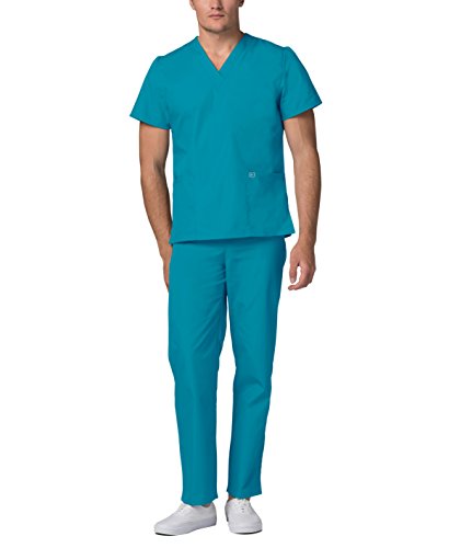 Adar Uniformes médicos Unisex - Uniformes médicos Unisex con cordón - 701 - Teal Blue - M