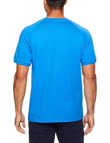 Adidas Camiseta de 3 rayas para hombre, Azul, M