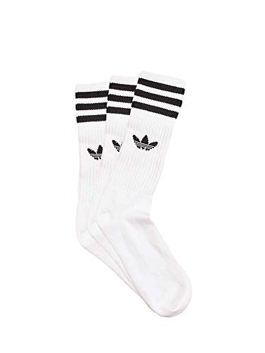 Adidas Solid Crew, Calcetines Unisex Adulto, blanco / negro, 39/42, paquete de 3