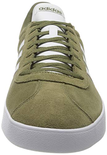 adidas Vl Court 2.0, Zapatillas de Skateboard para Hombre, Verde (Raw Khaki/Ftwr White/Ftwr White), 41 1/3 EU