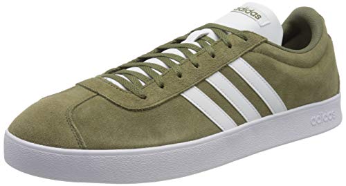 adidas Vl Court 2.0, Zapatillas de Skateboard para Hombre, Verde (Raw Khaki/Ftwr White/Ftwr White), 41 1/3 EU