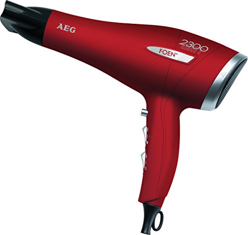 AEG HT 5580 - Secador de pelo profesional, 3 niveles de temperatura, 2 velocidades, ECO Save, 2300 W, color rojo