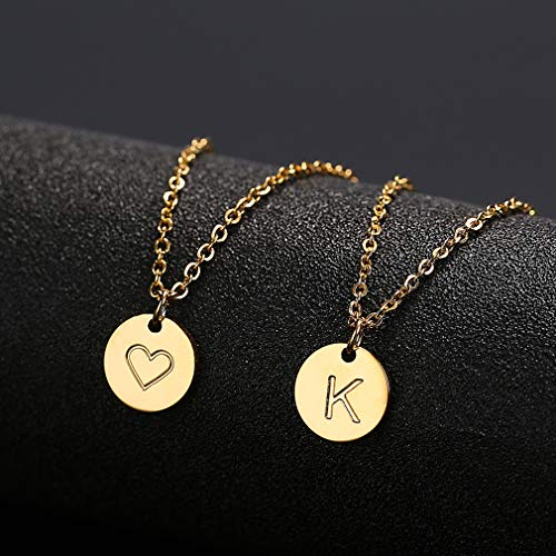 AFSTALR Colgantes Iniciales Mujer Oro Collar Letras V con Corazón Nombre Redondo Personalizado Letras Joyería Regalo de Cumpleaños