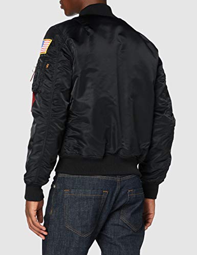 ALPHA INDUSTRIES MA-1 VF NASA, Schwarz (Black 03), XXL para Hombre