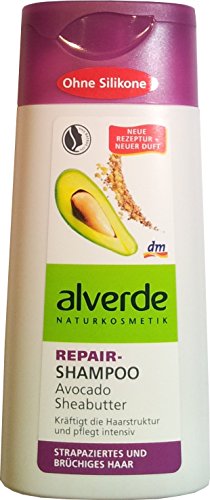 Alverde Champú reparador de mantequilla de karité y aguacate sin silicona 200ml