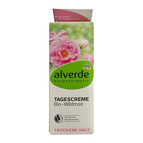 alverde wild-rose Smoothing Crema de día hidratante (restaura Radiance) – Vegan/No Animal Testing – 50 ml