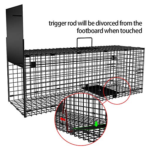 Amagabeli Garden Home Trampa Viva 78x26x29cm Trampa para Animales como una Gran Trampa de Marta Trampa para Gatos Trampa para Zorros Trampa para Ratas con trampilla