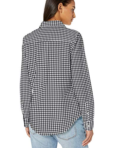 Amazon Essentials – Camisa de popelín de manga larga de corte clásico para mujer, Classic Gingham, US M (EU M - L)