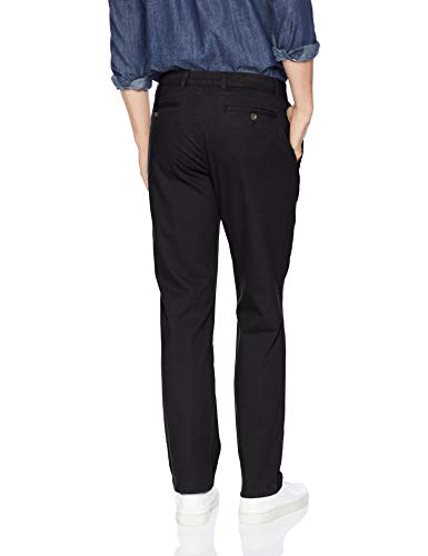 Amazon Essentials - Pantalones elásticos informales con corte recto para hombre, Negro (Black), 33W x 30L