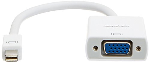 AmazonBasics - Adaptador de pantalla de Mini DisplayPort a VGA, compatible con Apple