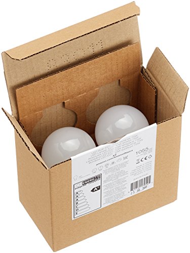 AmazonBasics Bombilla LED Esférica E27, 10W (equivalente a 75W), Blanco Frío - 2 unidades