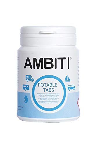 Ambtiti Potable Tabs, Pastillas Potabilizadoras de Agua, bote 50 unidades.