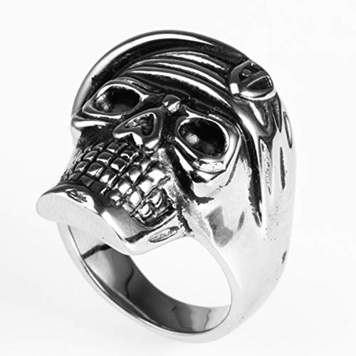 Amody Anillos de Acero Inoxidable para Hombres joyería de los Hombres Soldado Americano Anillo US Army Skull Silver Anillos góticos Tamaño 17