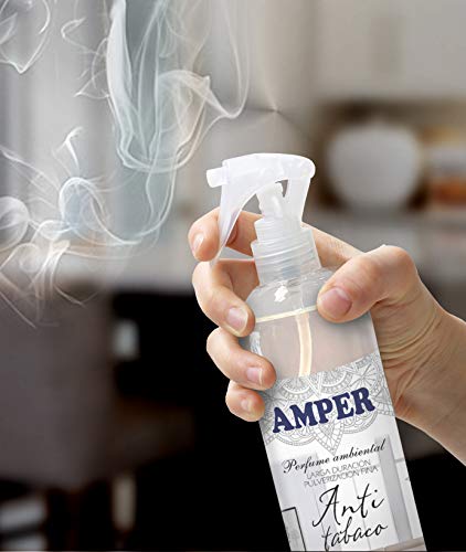 AMPER ANTITABACO 500 ml - Spray Ambientador Pulverización Fina. Larga duración. Aroma suave