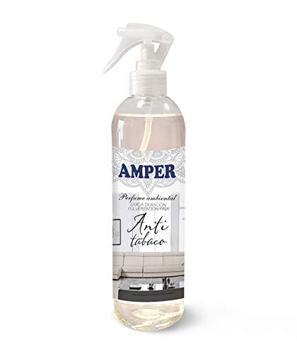 AMPER ANTITABACO 500 ml - Spray Ambientador Pulverización Fina. Larga duración. Aroma suave