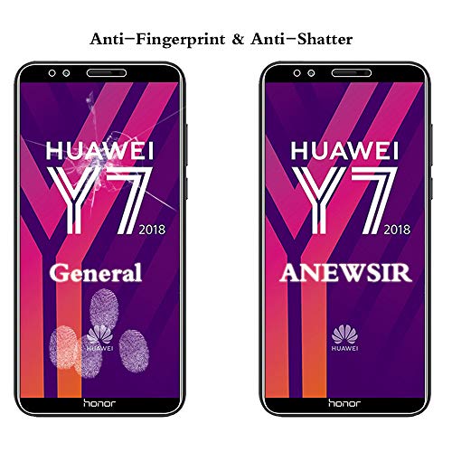 ANEWSIR [2 Pack Protector de Pantalla para Huawei Y7 Prime/Honor 7C/ Y7 2018, Cristal Templado Proyectar película Protectora Escudo Protector de la Pantalla Celular - 9H Anti-Burbuja Alta definición