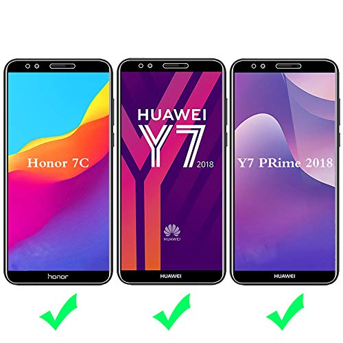 ANEWSIR [2 Pack Protector de Pantalla para Huawei Y7 Prime/Honor 7C/ Y7 2018, Cristal Templado Proyectar película Protectora Escudo Protector de la Pantalla Celular - 9H Anti-Burbuja Alta definición