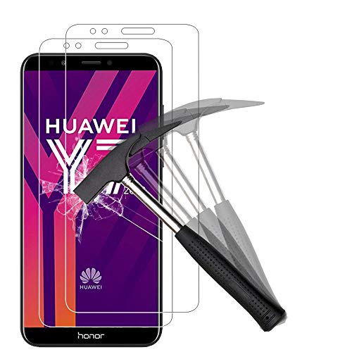 ANEWSIR [2 Pack Protector de Pantalla para Huawei Y7 Prime/Honor 7C/ Y7 2018, Cristal Templado Proyectar película Protectora Escudo Protector de la Pantalla Celular - 9H Anti-Burbuja Alta definición