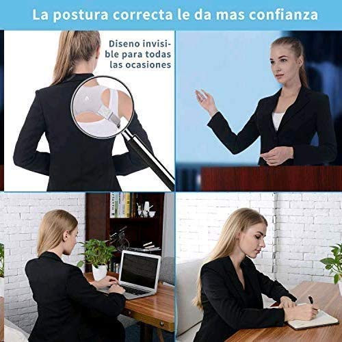 Anoopsyche Corrector de Postura Corrector Espalda Soporte Ajustable para Postura de Espalda Transpirable Corrección Postural Aliviar el Dolor para Mujeres y Hombres (2X Soportes para hombreras)