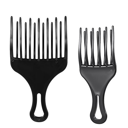 Anself 2ST Pelo Peine Pick Peine Afro, Plástico High & Low Gear para Hombre y Mujer