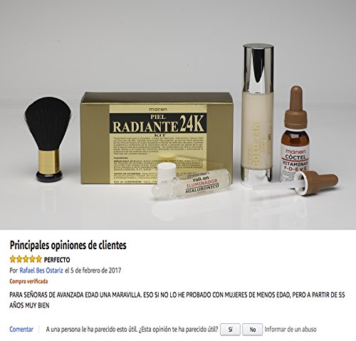 ANTIARRUGAS GOLD 24k + Vitaminas C-F-D-E + Roll On Hialuronico. KIT PIEL RADIANTE contra el envejecimiento. Tratamiento Facial Anti-oxidante Iluminador, Reduce líneas de Expresión y Arrugas Faciales.