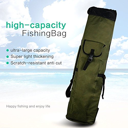 Aparejos de pesca Rod Holdall Bolsa Travel Reel Carry Case Pole Herramientas Bolsas de almacenamiento Engrosamiento Canvas (48.4inch)