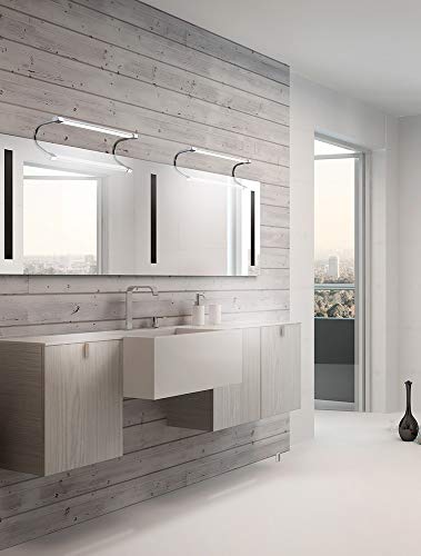 Aplique de baño mediano SISLEY - Iluminación interior MANTRA - LED 10W IP44 - color plata cromo