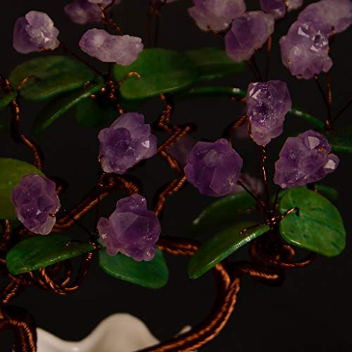 Árbol de Dinero Amethyst natural del árbol del dinero Crafts decoración del hogar Siete Chakra curativo natural de la piedra preciosa de cristal Fortuna Bonsai árbol del dinero for la buena suerte Arb