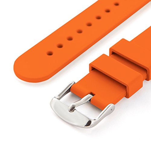 Archer Watch Straps | Repuesto de Correa Reloj de Silicona para Hombre y Mujer, Caucho Fácil de Abrochar para Relojes y Smartwatch | Naranja Portland, 18mm