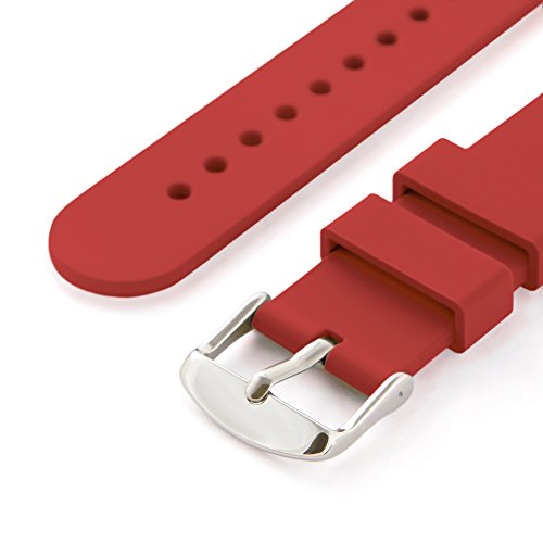 Archer Watch Straps | Repuesto de Correa Reloj de Silicona para Hombre y Mujer, Caucho Fácil de Abrochar para Relojes y Smartwatch | Rojo Veneciano, 18mm