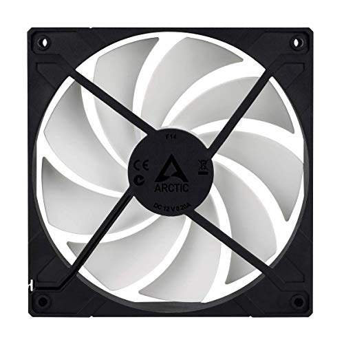 ARCTIC F14 – 140 mm Ventilador de Caja para CPU, Motor Muy Silencioso, Computadora, 1350 RPM – Negro/Blanco