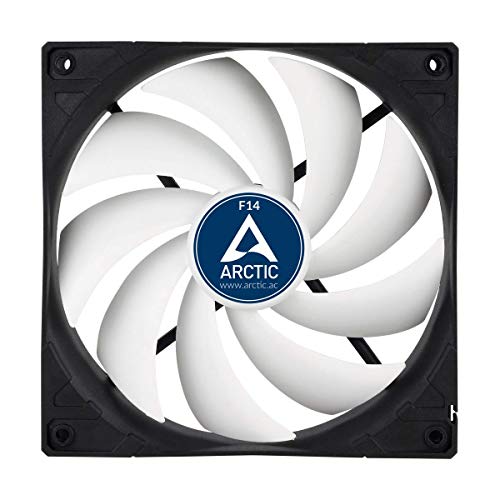 ARCTIC F14 – 140 mm Ventilador de Caja para CPU, Motor Muy Silencioso, Computadora, 1350 RPM – Negro/Blanco