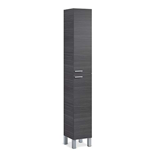 ARKITMOBEL 305260G, Columna de baño Koncept con 2 Puertas y 4 Patas, Color Gris Ceniza, Medidas: 182 cm (Alto) x 30 cm (Largo) x 25 cm (Fondo)