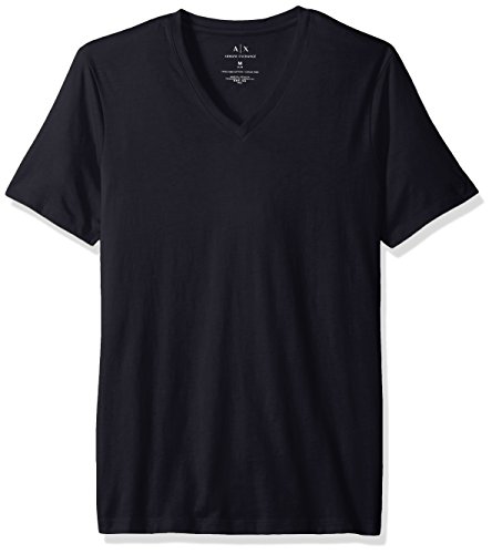 Armani Exchange Pima Cotton V-Neck Camiseta, Azul (Navy 1510), Large para Hombre