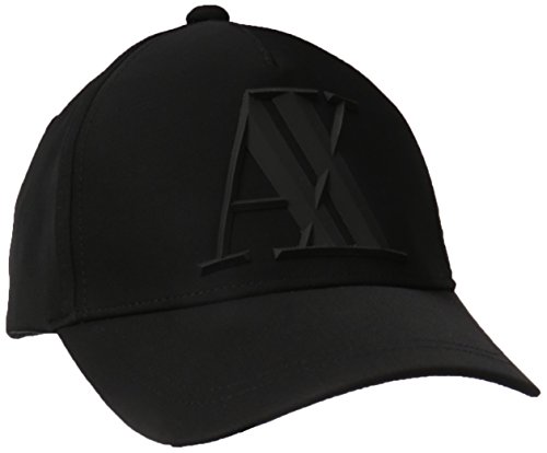 Armani Exchange Rubber Logo AX Cap Gorra de béisbol, Negro (Negro/Black 00020), Talla Única (Talla del Fabricante: TU) para Hombre