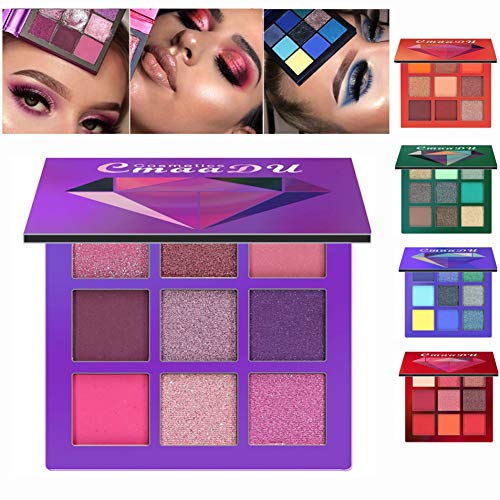 ARTIFUN Paleta de sombras de ojos, Matte Smoky Shimmer Glitter Eyeshadow 9 Colores Maquillaje Impermeable Paleta Cosméticos