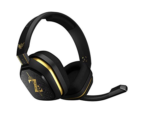 ASTRO Gaming A10 Auriculares alámbricos The Legend of Zelda, Ligeros y Resistentes, Dolby Atmos, Clavija de 3.5 mm, para Xbox Series X|S, Xbox One, PS5, PS4, Switch, PC, Mac, móvil, Negro/Dorado