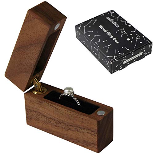 aufodara Caja De Anillo Caja De Almacenamiento De Madera Caja De Anillo De Propuesta Portátil Caja De Anillo De Matrimonio