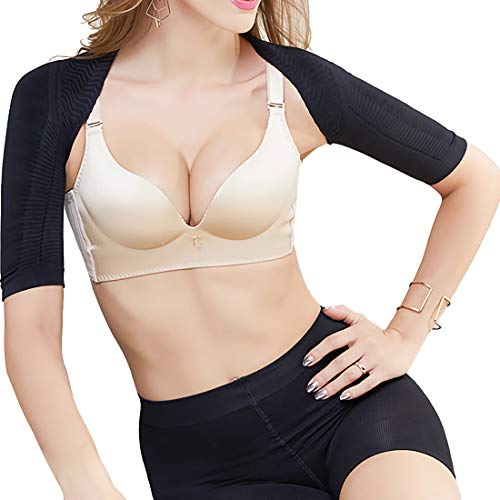 Auivguiv Moldeador De Brazos Mujer Adelgazante Control Shapers Posture Correction Cuerpo Hombro Posture Correcta (Negro, L)