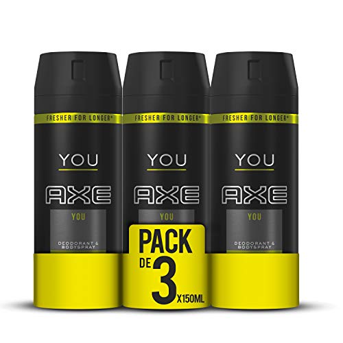 AXE You - Desodorante Bodyspray para hombre, 48 horas de protección, 150 ml, pack de 3