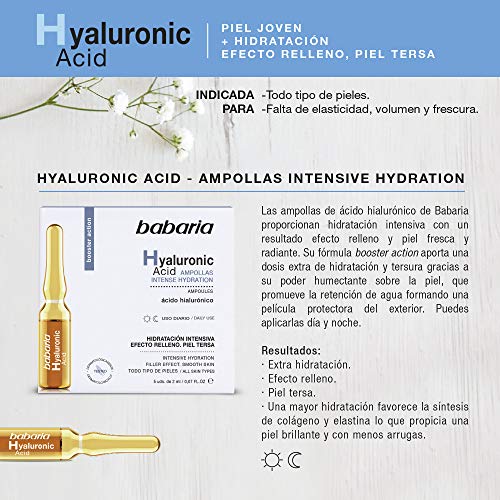 Babaria Ampollas Facial Babaria Ac Hialuronico, 5 Unidades 2 ml