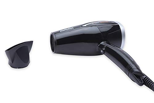 BaByliss Expert - Secador para el pelo con difusor, 2200 W, aire frío, 25% de ahorro de energía, 3 velocidades/temperaturas, color negro