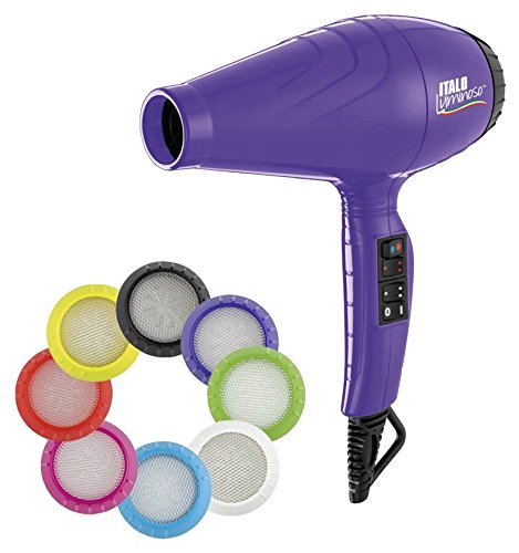 Babyliss Pro - Secador luminoso ionico, 6 ajustes de calor y velocidad, 2100 W, color violeta