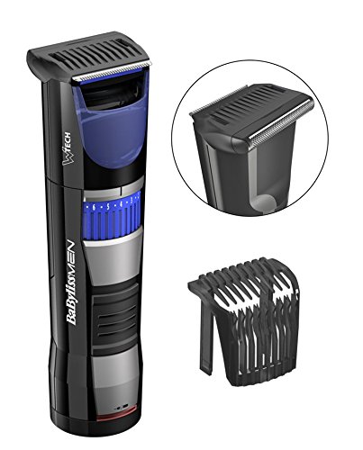 BaByliss T840E - Afeitadora y recortadora de barba, cuchillas resistentes de acero inoxidable, 60 minutos de autonomía, uso con y sin cable, negro