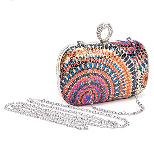 BAIGIO Bolso Fiesta Mujer Lentejuelas, Clutch Bolso de Noche Boda Cartera de Mano Cadena para Ceremonia Novia, Colores