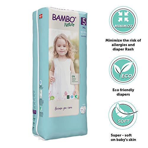 Bambo Nature Size 5 Premium Eco Pañales (27-40 lb/12-18 kg) Altos Pack de 44