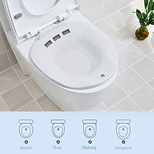 Baños de Asiento/Bidet para Inodoro - Bidé Portátil para Baño de Asiento para el Tratamiento de Hemorroides, Alivio Perineal y Episiotomía, Cuidado Posparto, Mujeres Embarazadas y Ancianos