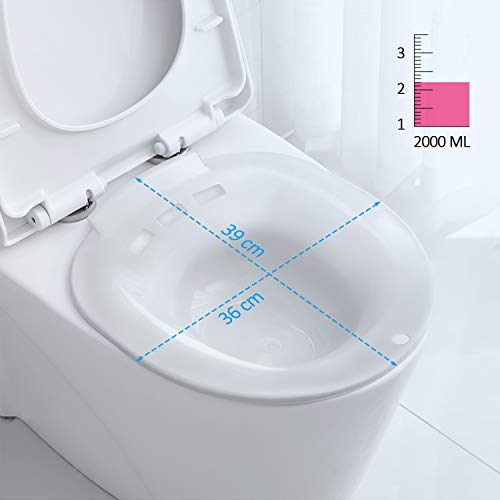 Baños de Asiento/Bidet para Inodoro - Bidé Portátil para Baño de Asiento para el Tratamiento de Hemorroides, Alivio Perineal y Episiotomía, Cuidado Posparto, Mujeres Embarazadas y Ancianos