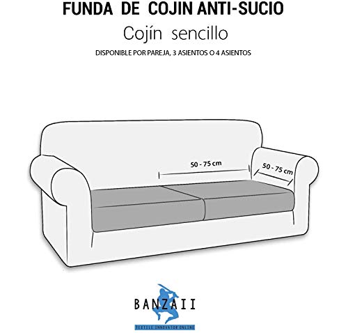 Banzaii Funda Sofa Elastica con Funda Asiento Impermeable – Cubre Sofa con Cojin – Protector Sofa con Asiento Separado - Poliéster Sofá 3 plazas y 3 Cojines de Asiento 150-190 cm Burdeos